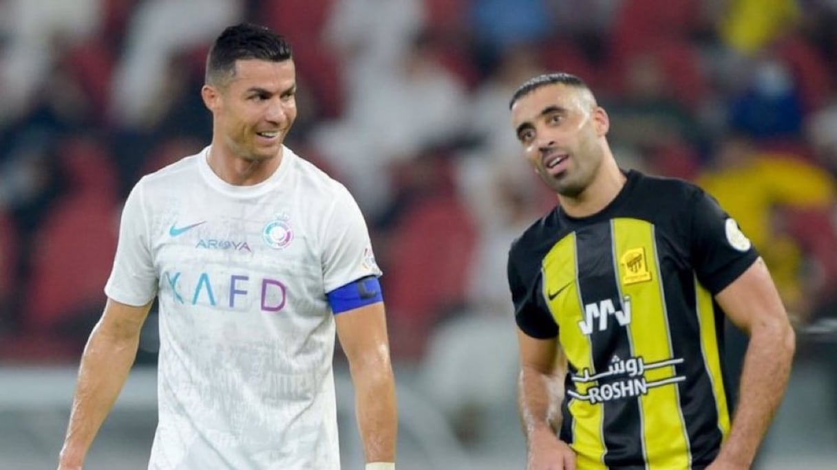 Cristiano Ronaldo v. Abderrazak Hamdallah lors d'une rencontre en championnat saoudien