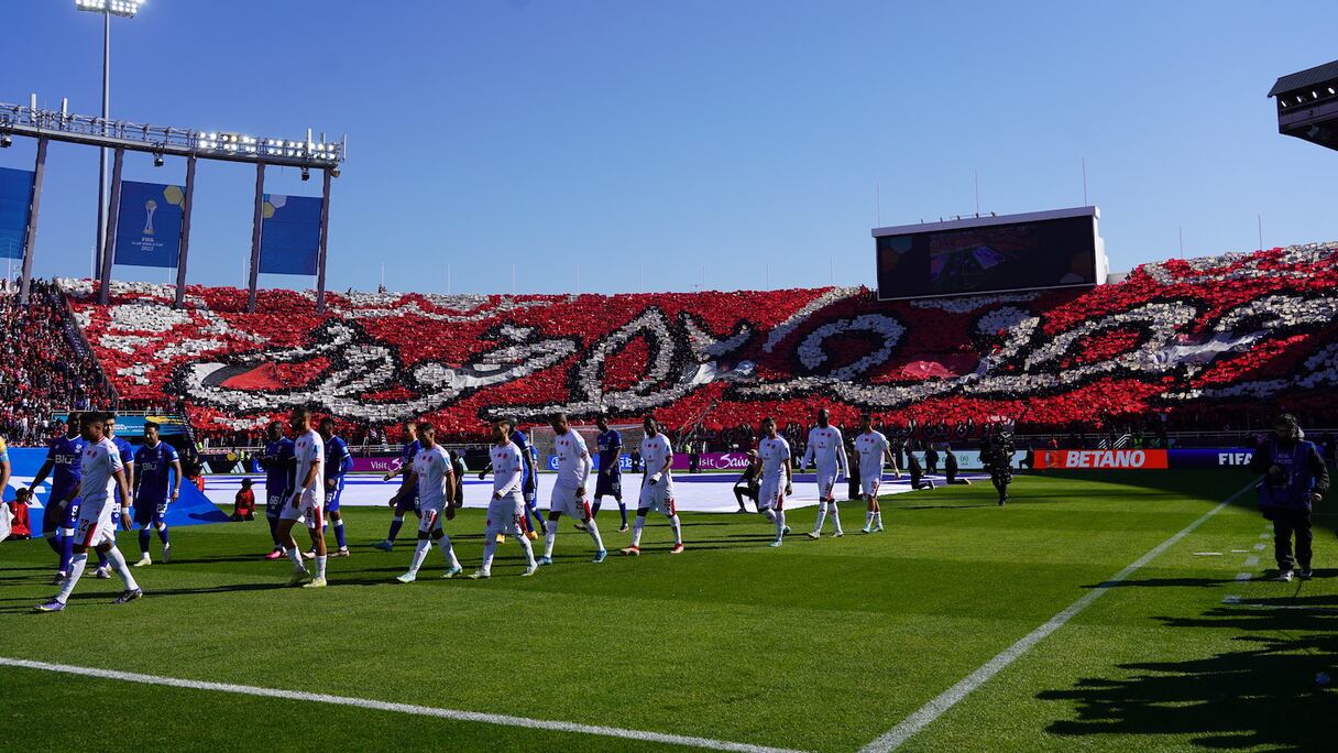Le tifo des Winners avant Wydad-Hilal, le samedi 4 février 2023.