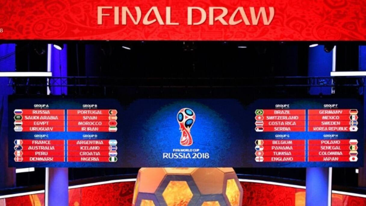 Les huit groupes pour la Coupe du monde 2018 en Russie, tirés au sort le 1er décembre 2017