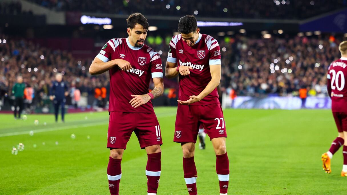 Nayef Aguerd et Lucas Paquetá.