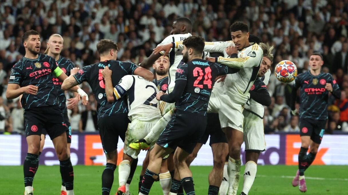 Phase de jeu du choc Real Madrid-Man City pour le compte du quart finale aller de la Ligue des champions