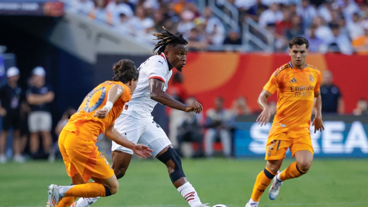 Phase de jeu du match amical entre le Real Madrid et l'AC Milan à Chicago