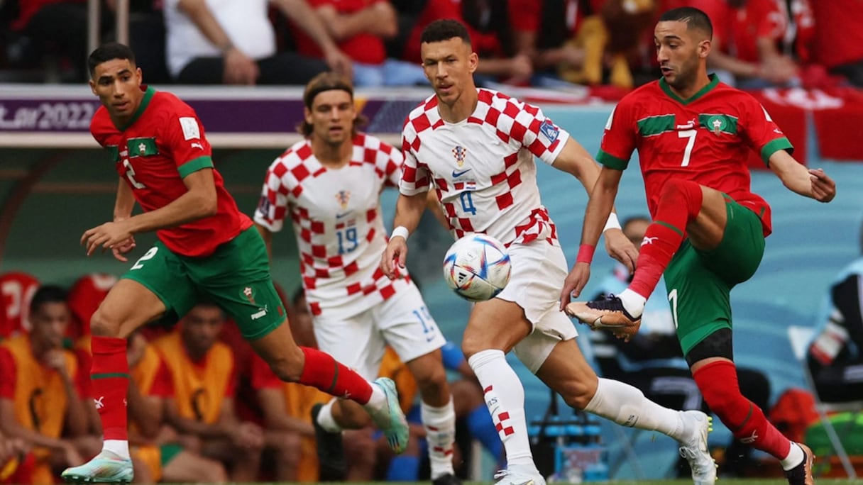 Hakim Ziyech lors du Maroc-Croatie (0-0), en Coupe du monde, mercredi 23 novembre 2022.