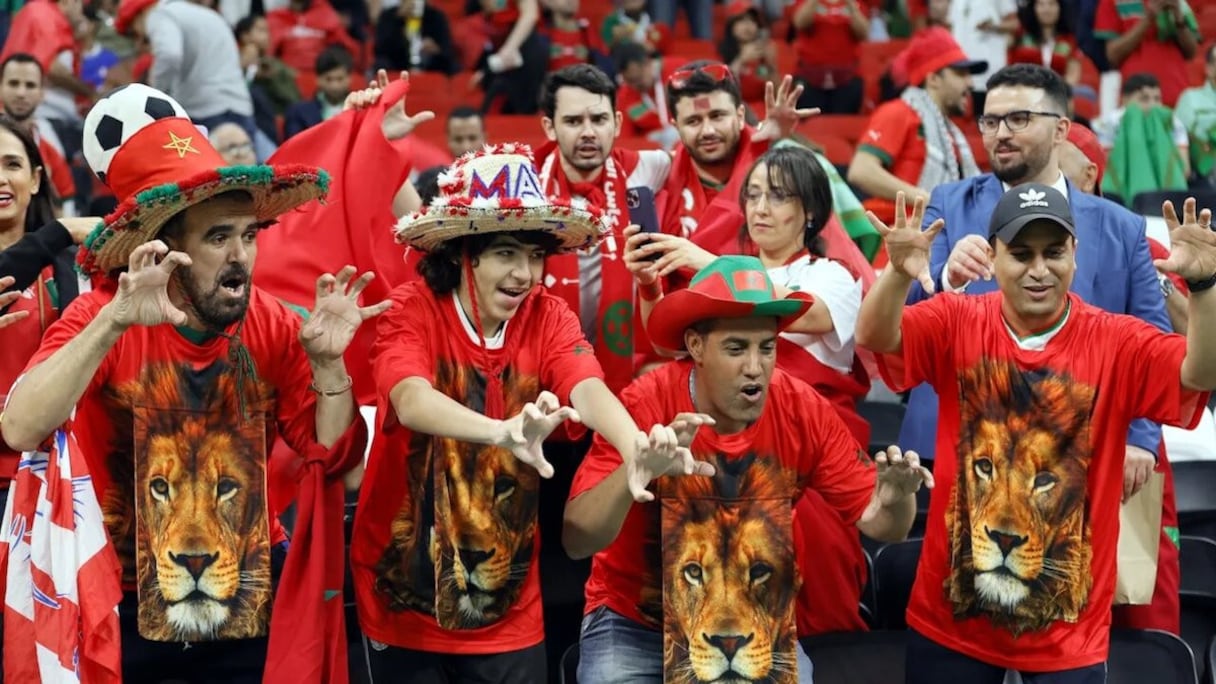 Des supporters des Lions de l'Atlas au Qatar.