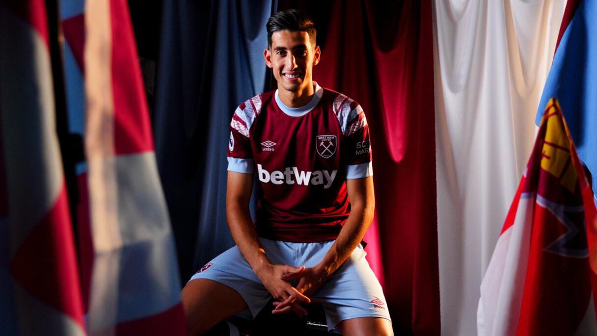 Nayef Aguerd sous le maillot de West Ham, jeudi 27 octobre 2022.