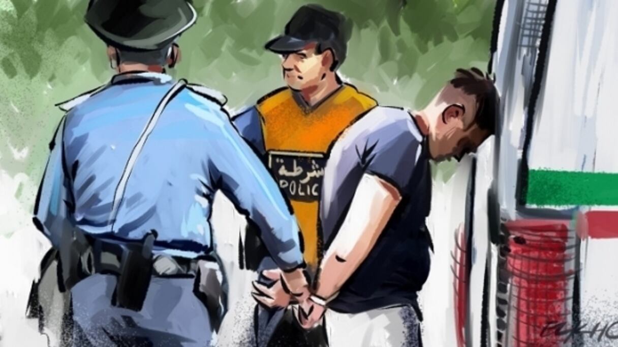 Dessin d'illustration d'une arrestation.