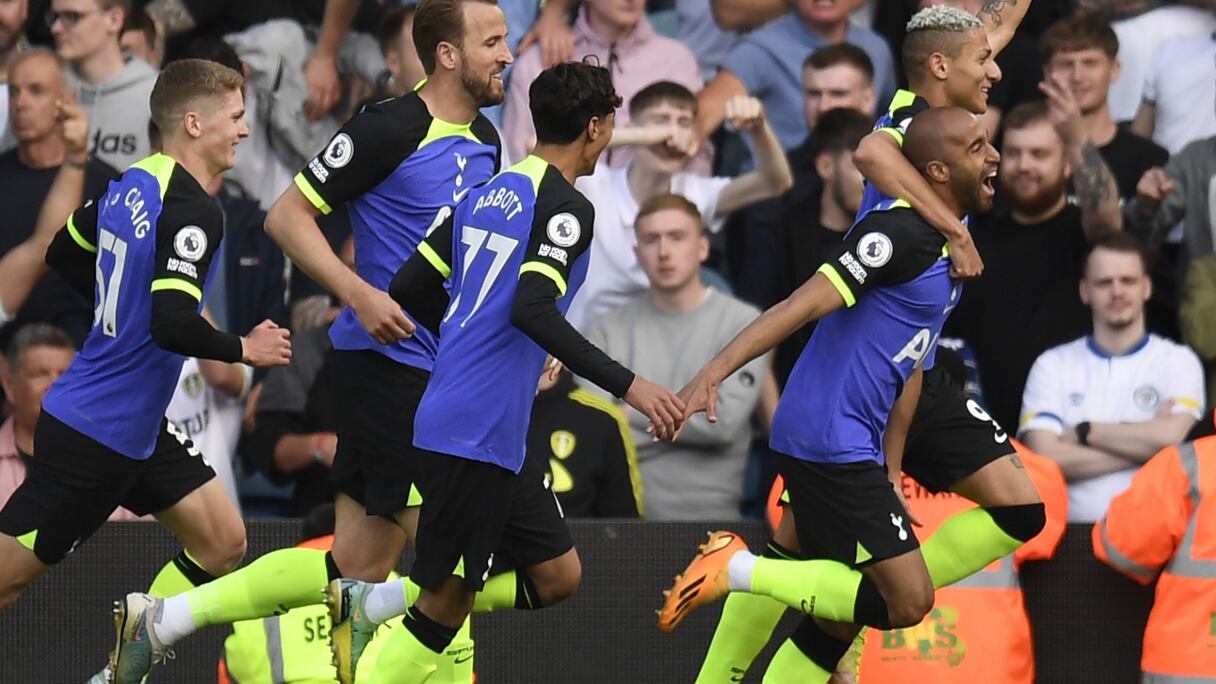 Joueurs de Tottenham lors du match de la dernière journée de Premier League face à Leeds