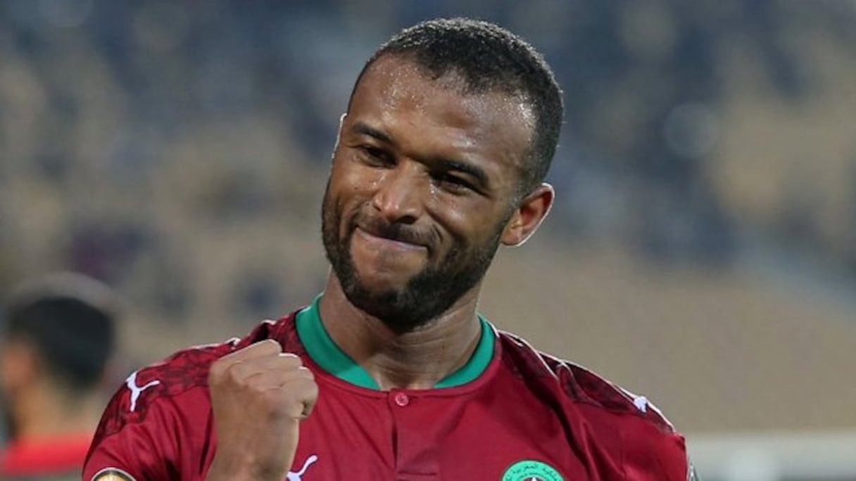 Ayoub El Kaabi avec les Lions de l'Atlas.