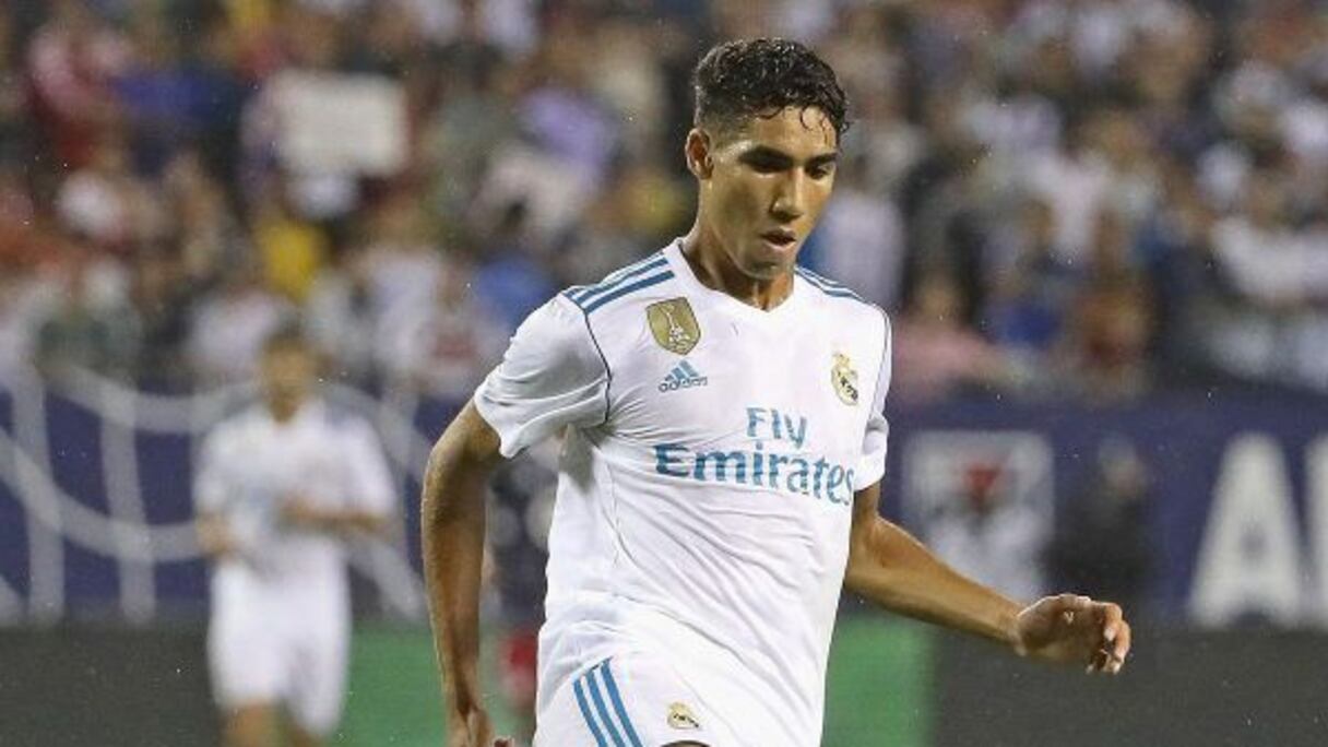 Le latéral Achraf Hakimi et Zinédine Zidane, entraîneur du Real Madrid.