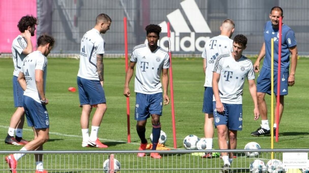 Les joueurs du Bayern Munich à l'entraînement, le 16 avril 2020