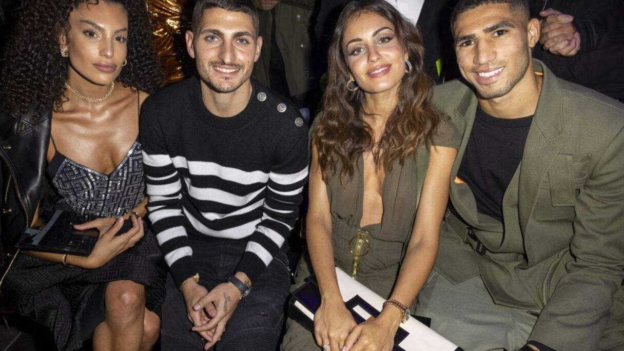 Le couple Hakimi avec les Verratti.