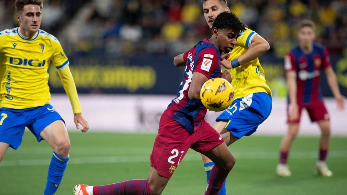 Lamine Yamal lors du match Barça-Cadix, ce samedi 13 avril 2024