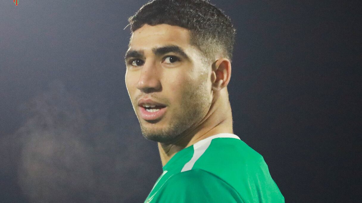 Achraf Hakimi au Complexe Mohammed VI de football, le jeudi 23 mars 2023.