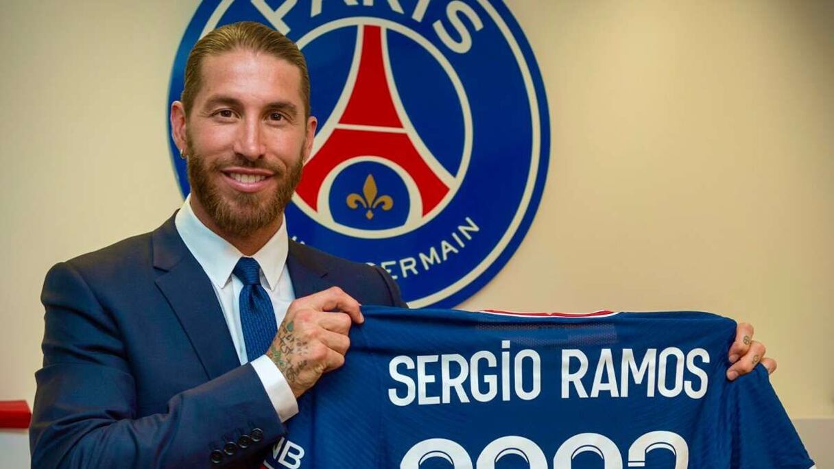 Sergio Ramos sous son nouveau maillot.
