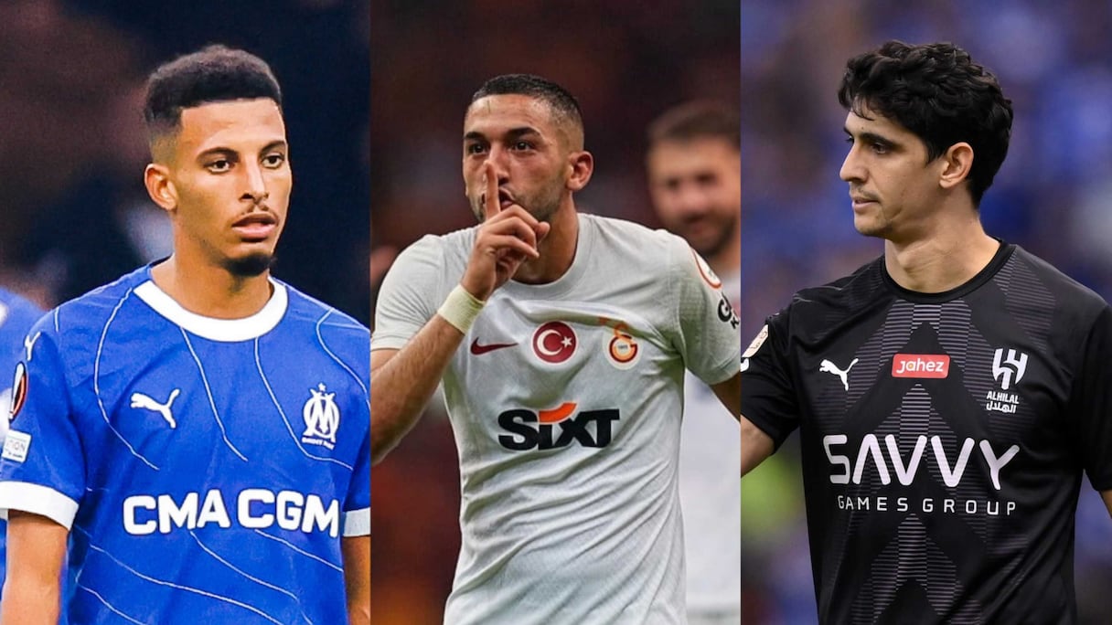 Azzedine Ounahi, Hakim Ziyech et Yassine Bounou (Photomontage).