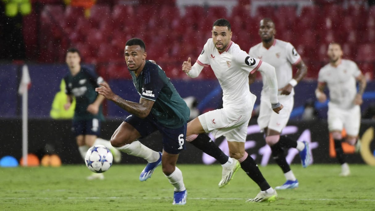 Youssef En-Nesyri contre Arsenal, le mardi 24 octobre 2023.