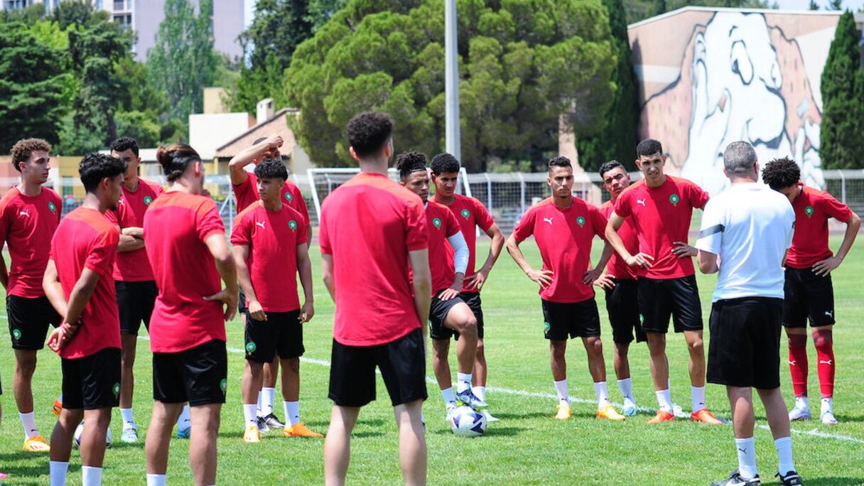 Lionceaux de l’Atlas U20 lors d'une séance d'entrainement à Toulon, en France.