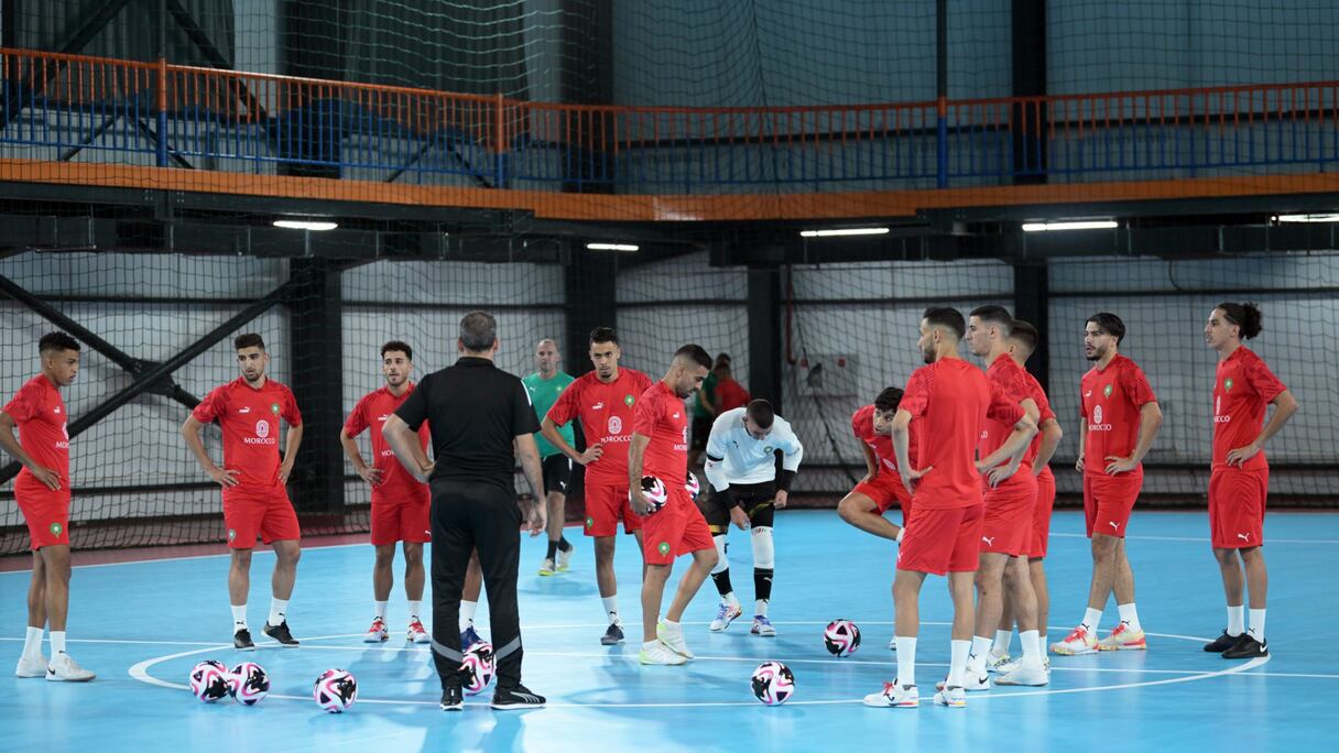 Lions de l'Atlas futsal lors de la séance d'entrainement en Ouzbékistan ce lundi 2 septembre 2024