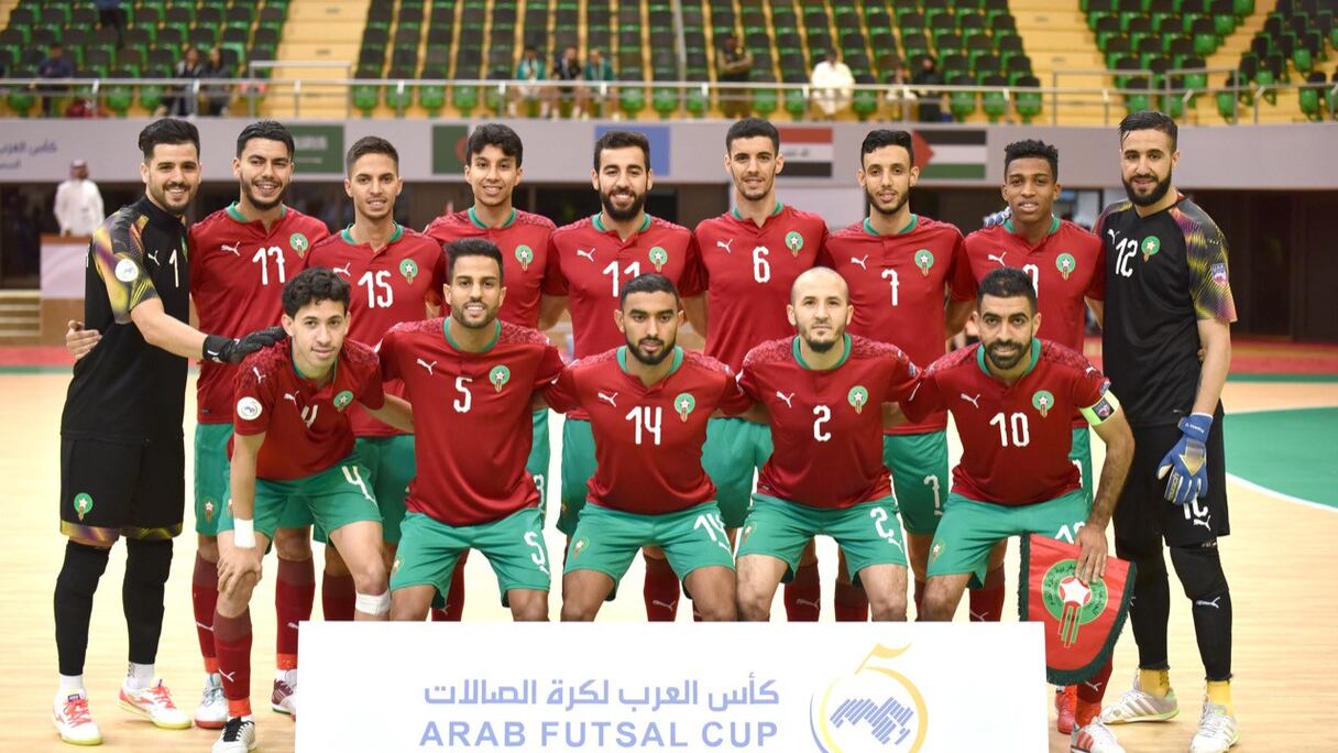 Les Lions de l'Atlas lors de la Coupe arabe de futsal.