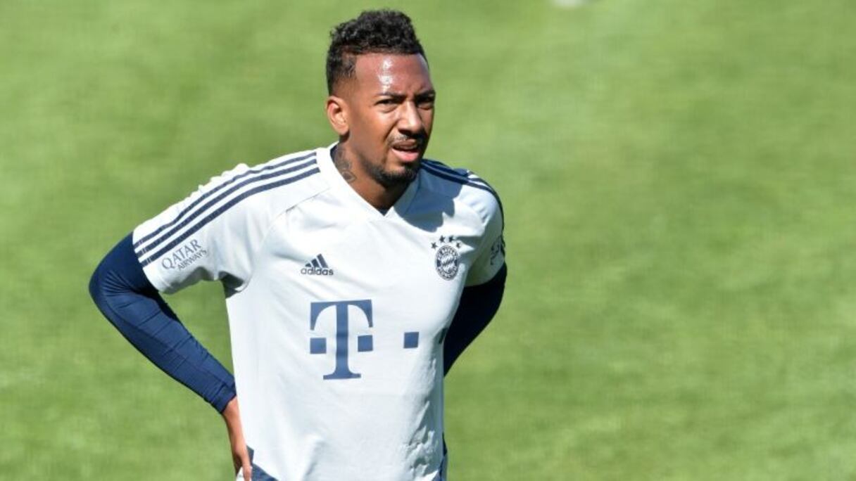 Le défenseur du Bayern Munich Jérôme Boateng à l'entraînement le 22 avril 2020 à Munich.