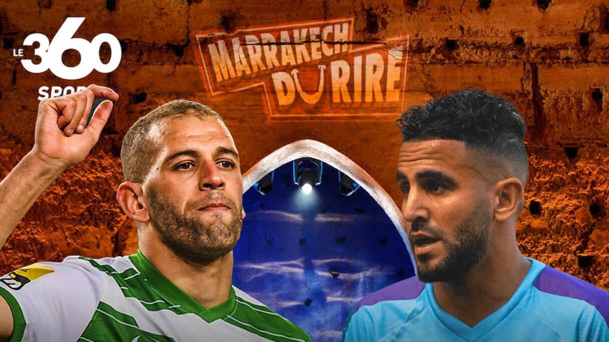 Riyad Mahrez et Islam Slimani, internationaux algériens.