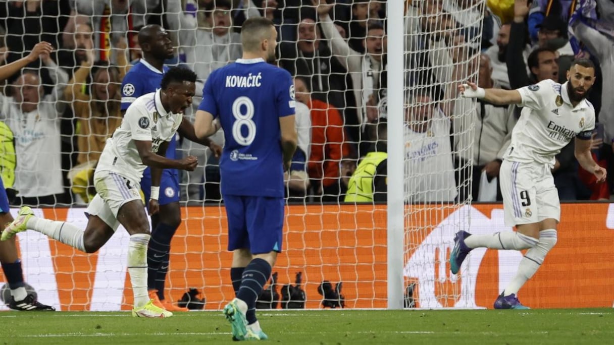 Séquence du match aller des quarts de finale de la Ligue des champions Real Madrid-Chelsea (2-0).