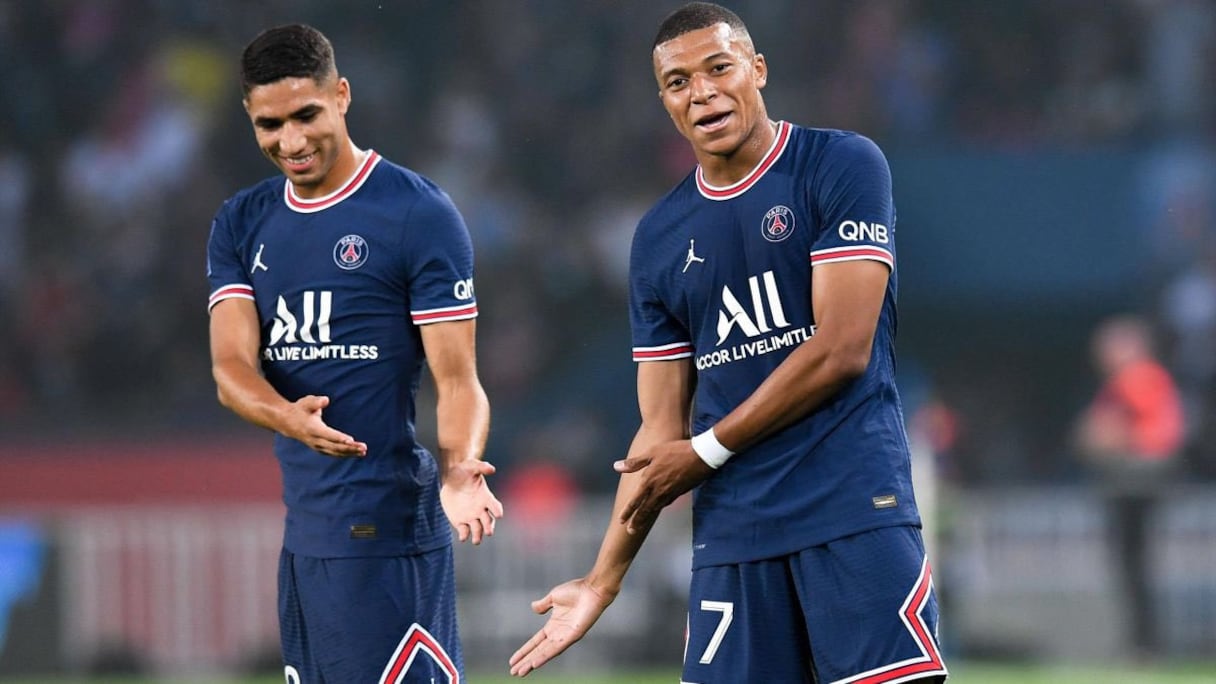 Achraf Hakimi et Kylian Mbappé