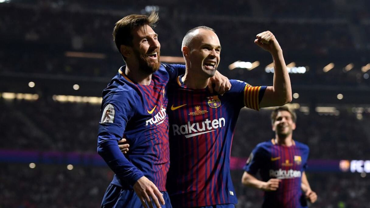 Andres Iniesta et Lionel Messi sous les couleurs du Barça.