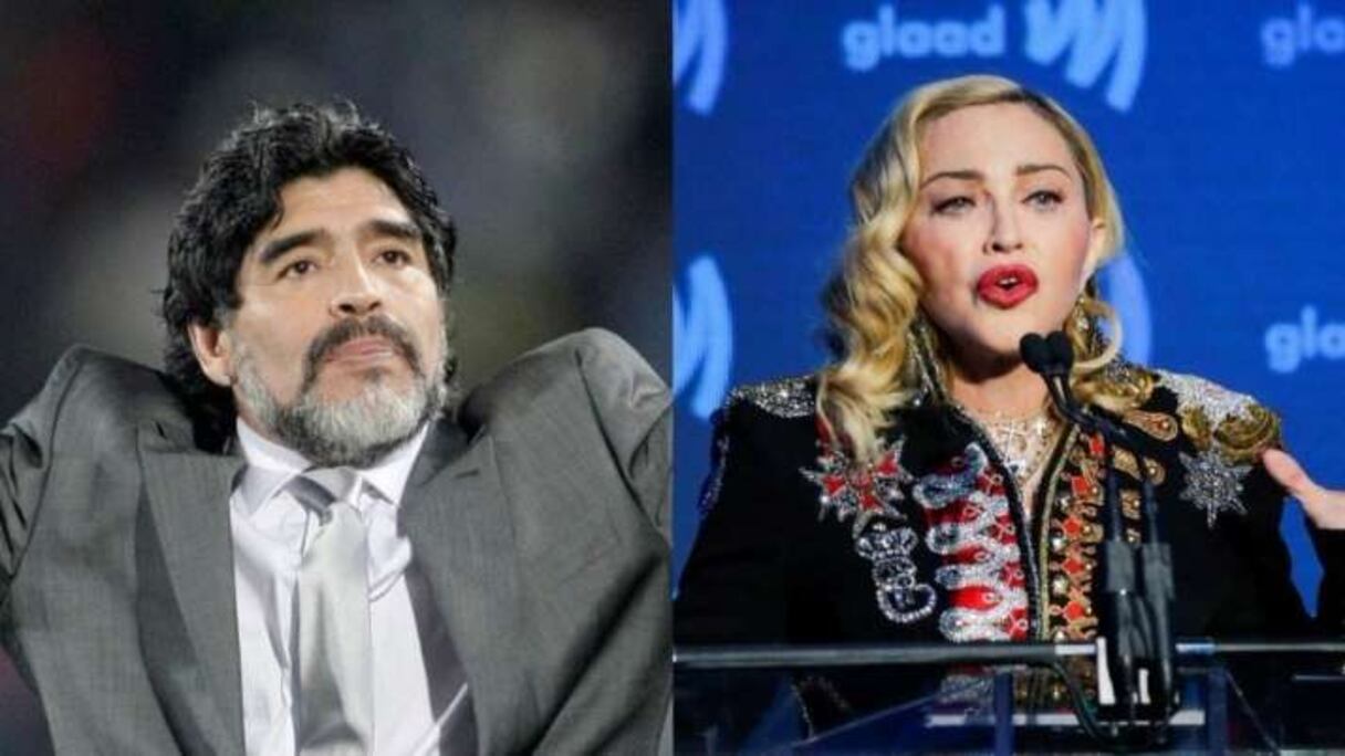 Maradona et Madonna (photo-montage).
