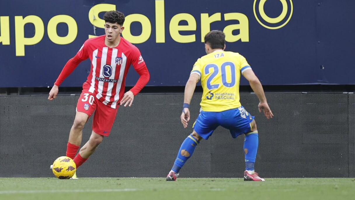 Selim El Jebbari sous le maillot de l'équipe première de l'Atlético Madrid contre Cadix CF (0-2).