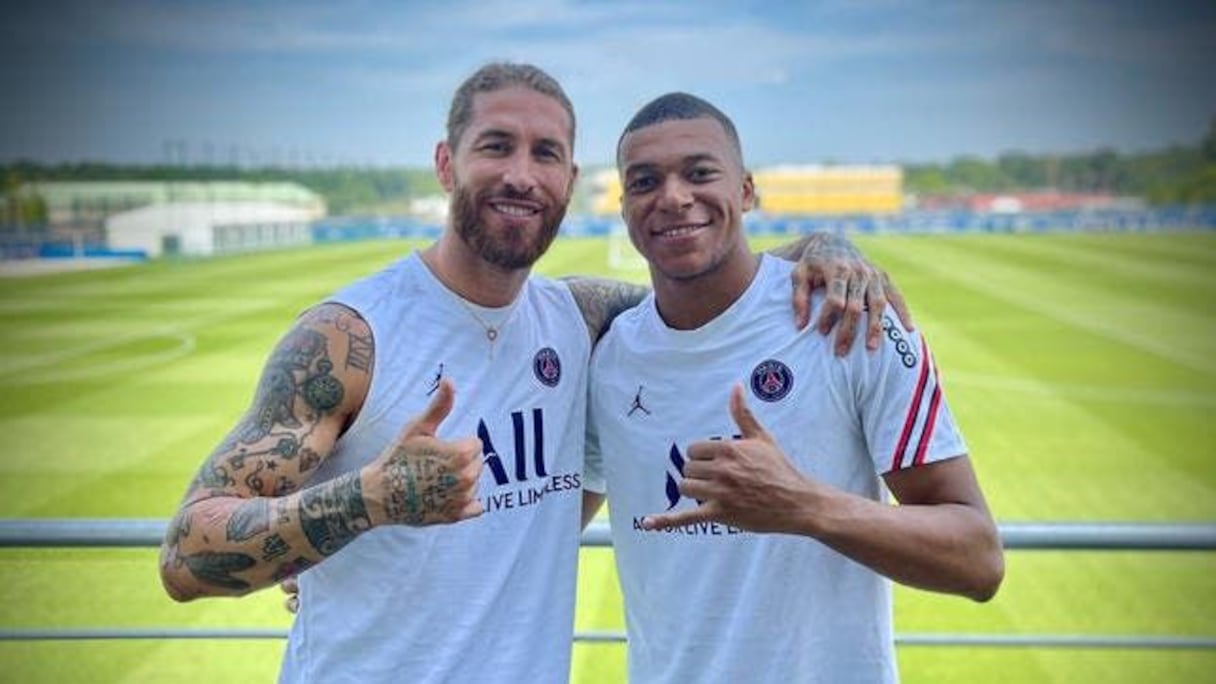 Ramos et Mbappé sous le maillot parisien.
