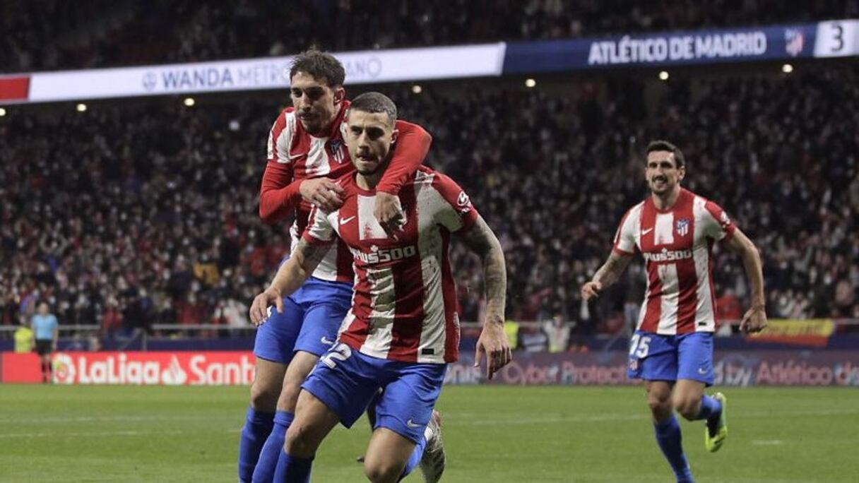La joie des joueurs de l'Atlético Madrid.