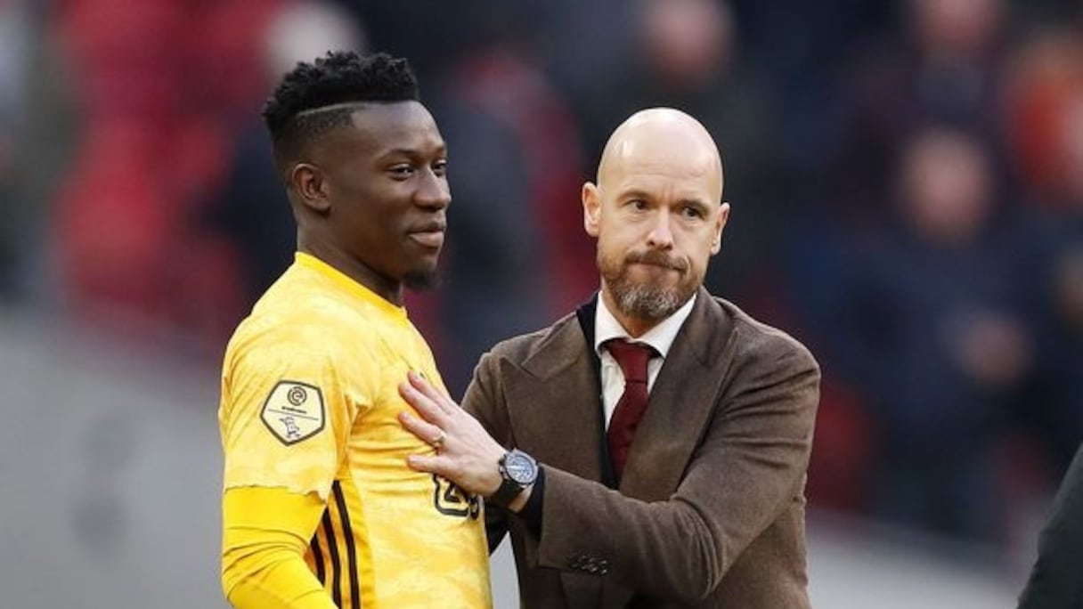Ten Hag, entraineur de Man United et son gardien Onana