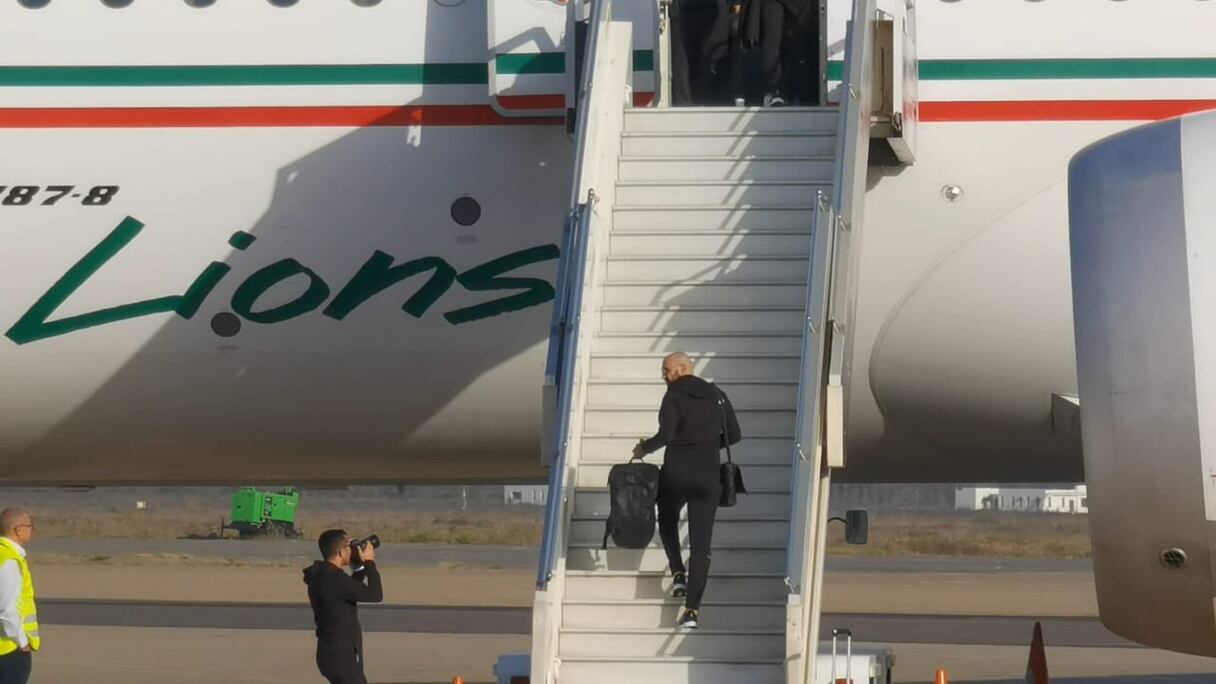 Walid Regragui en route pour le Qatar, dimanche 13 novembre 2022.