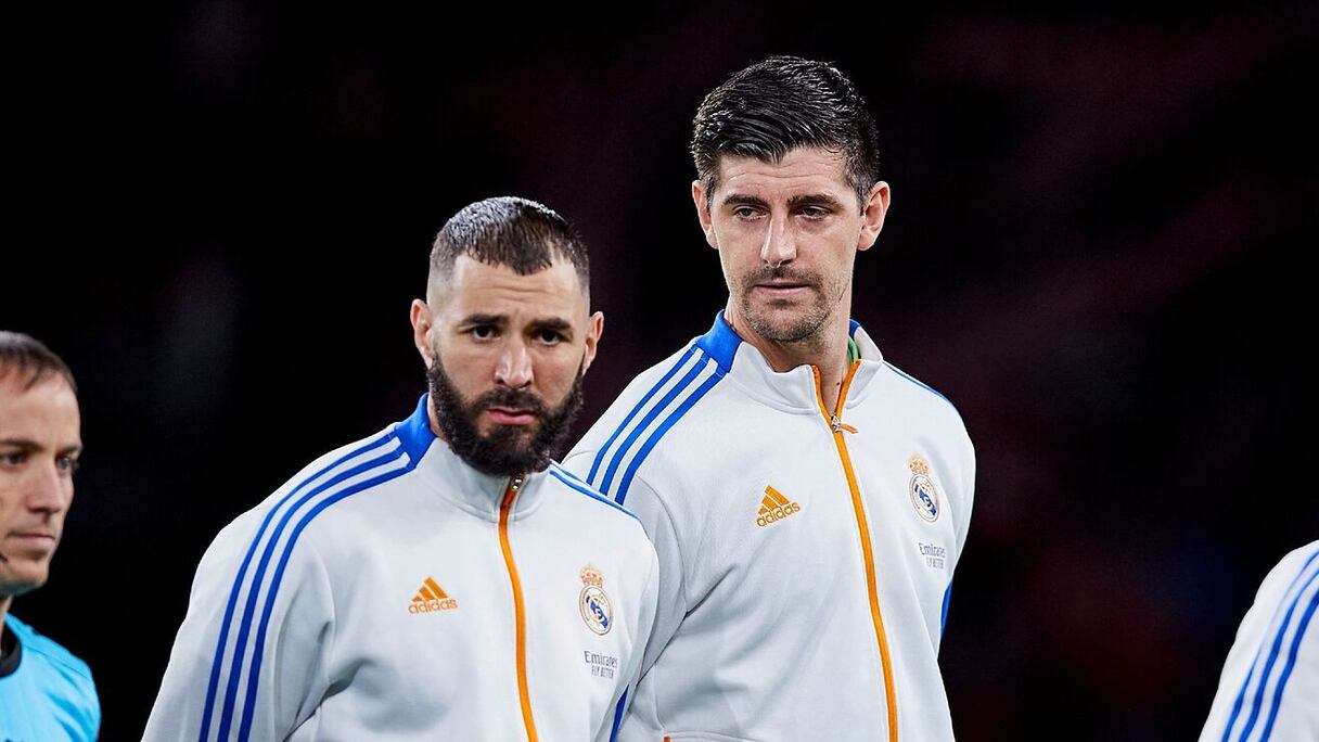Thibaut Courtois et Karim Benzema.