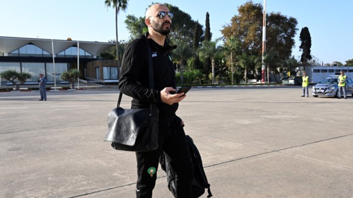Walid Regragui à l'aéroport international Rabat-Salé, dimanche 13 novembre 2022.