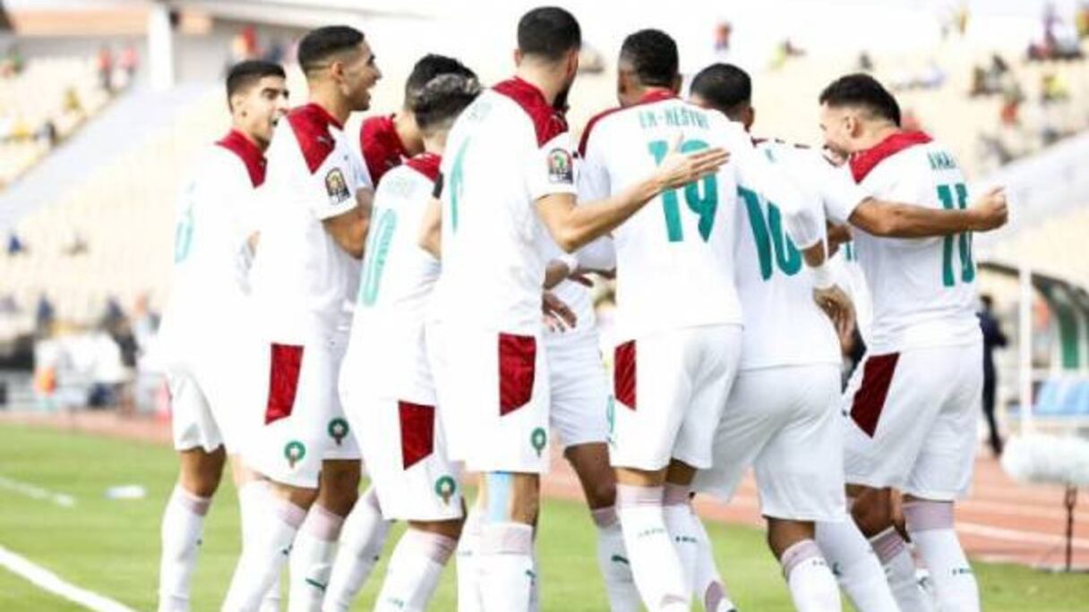 Les Lions de l'Atlas lors de la victoire contre le Liberia, au Complexe Mohammed V, le 13 juin 2022.