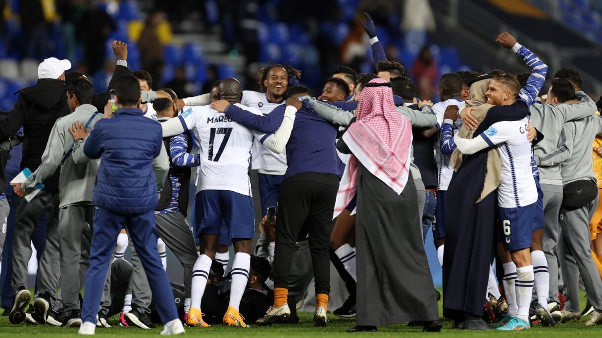 La joie des joueurs d'Al Hilal après la qualification en finale de la Coupe du Monde des clubs 2022