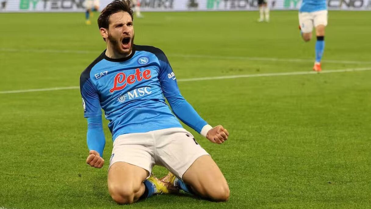 Khvicha Kvaratskhelia, l'ailier géorgien de Naples.