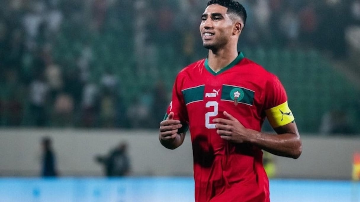 Achraf Hakimi avec les Lions de l'Atlas.