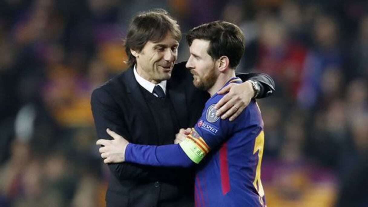 Lionel Messi et Antonio Conte.