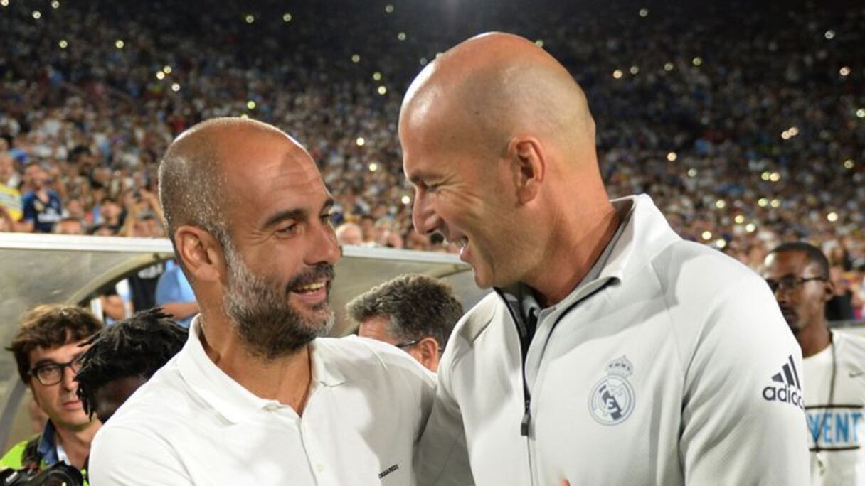 Zinédine Zidane et Pep Guardiola.
