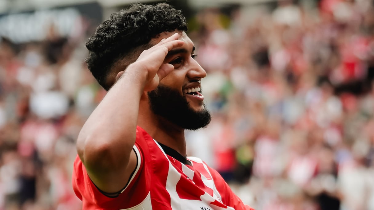 La célébration d'Ismael Saibari contre le FC Valence (2-1), lors d'un match amical de pré-saison.