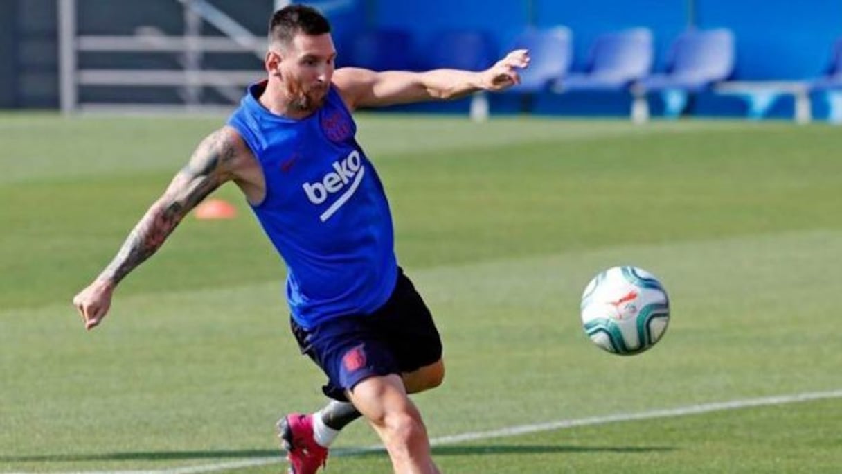 Lionel Messi lors d'une séance d'entrainement.