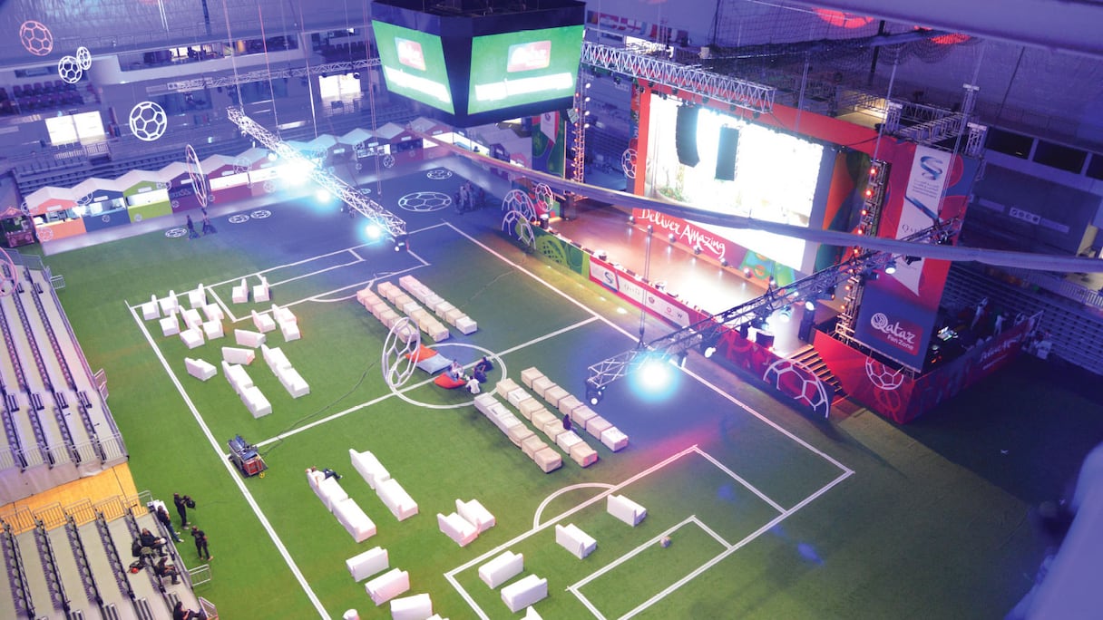Une fan zone dans le Doha sport park au Qatar.