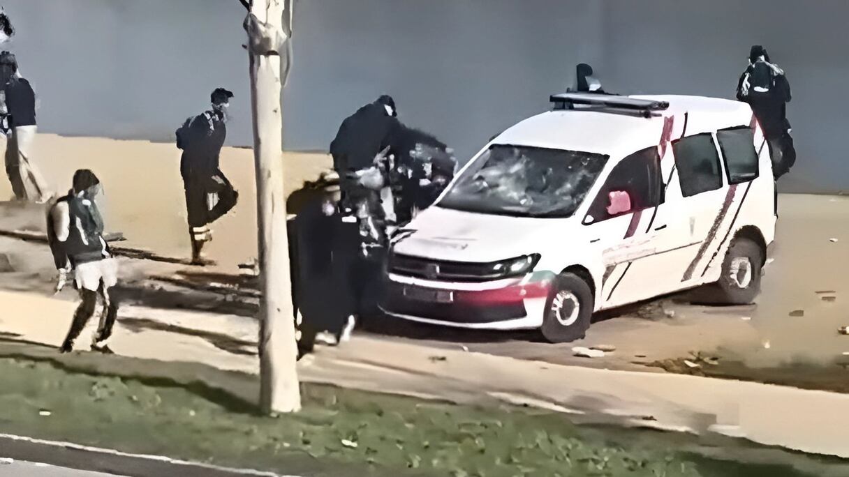 Hooliganisme à Tétouan avant MAT-Raja, le samedi 24 février 2024.