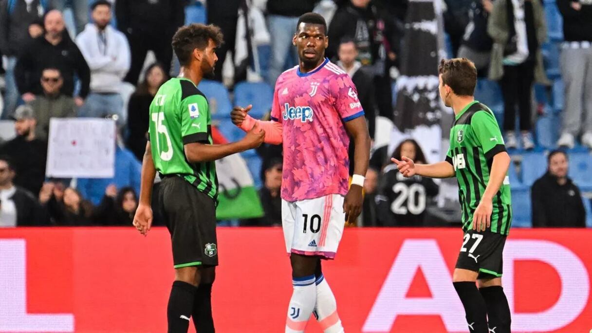 Paul Pogba lors de Sassuolo-Juventus en Serie A, le 16 avril 2023.