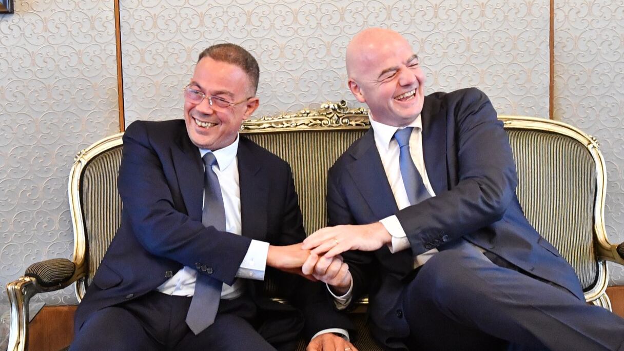 Fouzi Lekjaa et Gianni Infantino.