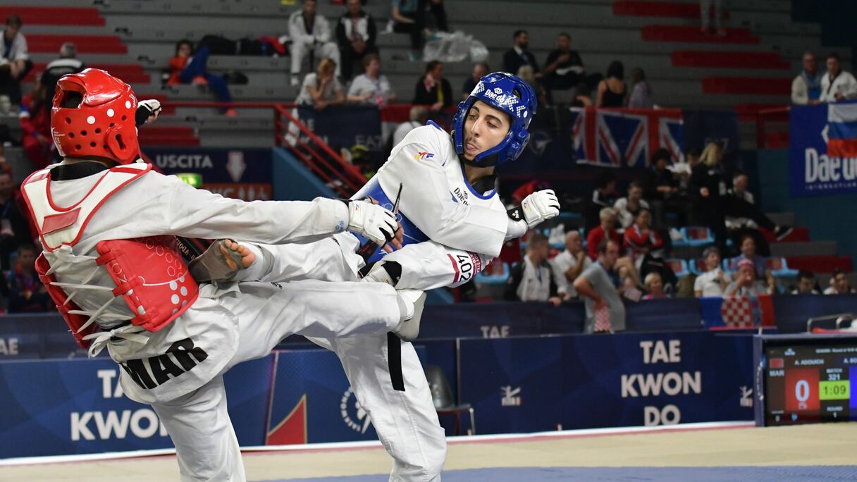 Ayoub Adouich face à l'Italien Antonino Bossolo.