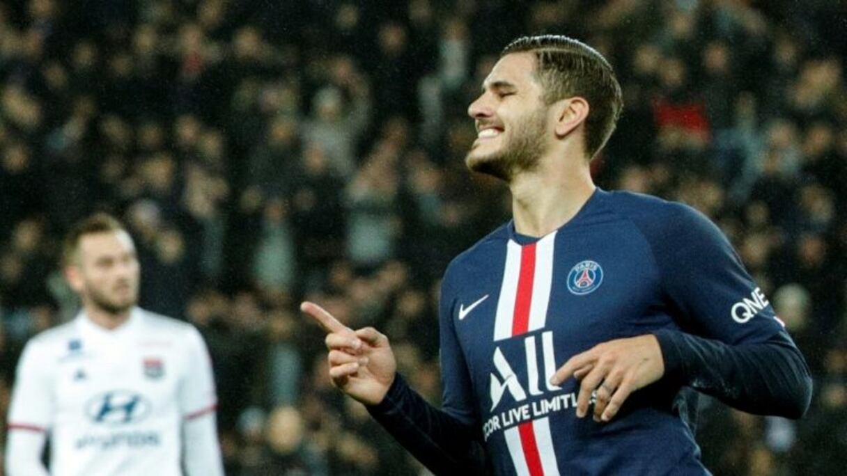 L'attaquant argentin du Paris-SG Mauro Icardi lors d'un match contre l'Olympique lyonnais au Parc des Princes le 9 février 2020